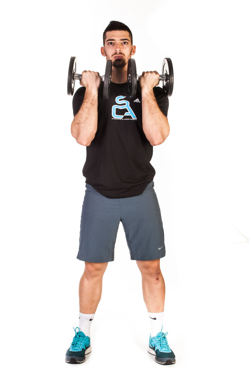 Standing Dumbbell Press with Rotation frame #1