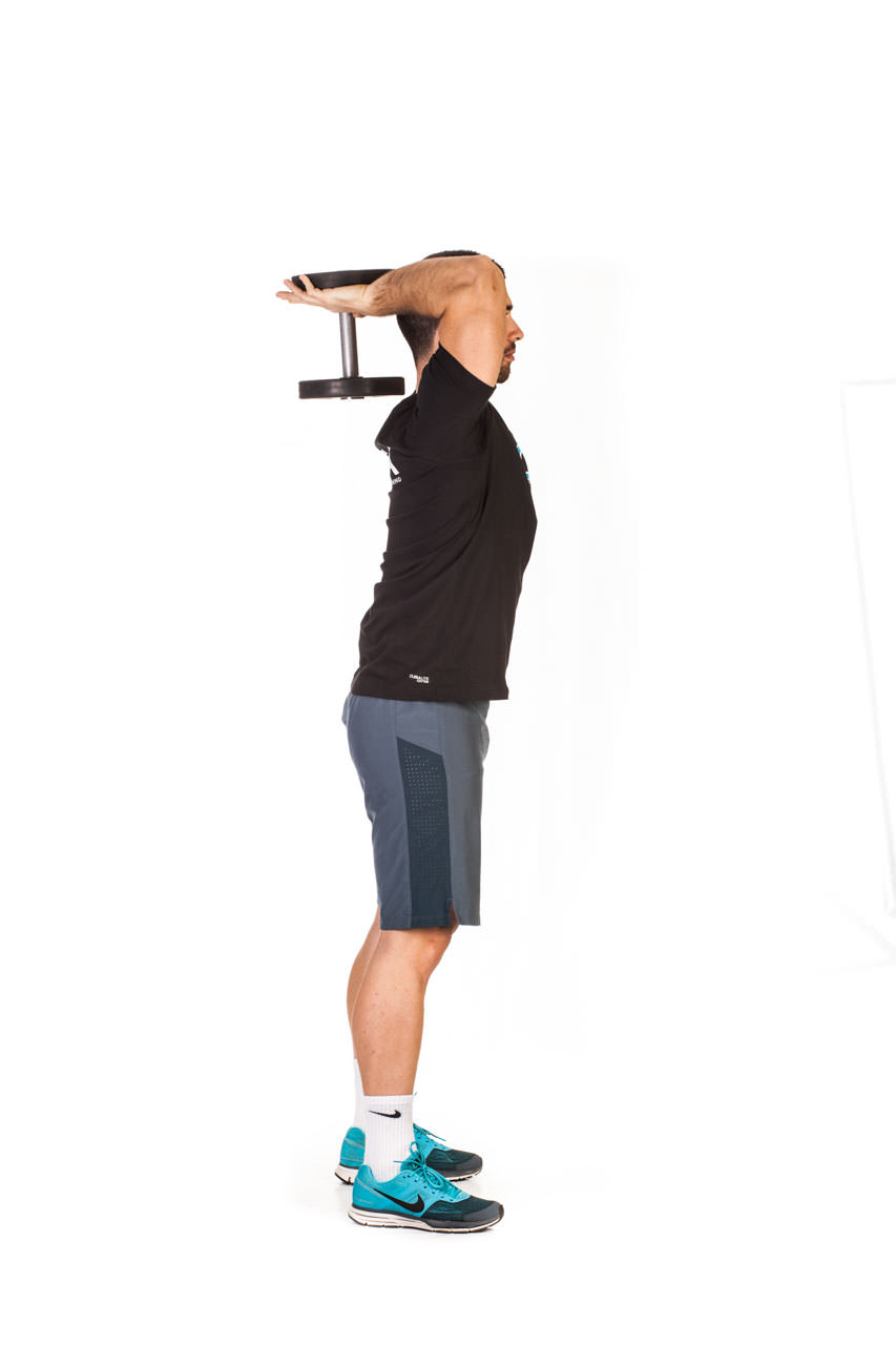 Standing Dumbbell Triceps Extension frame #5