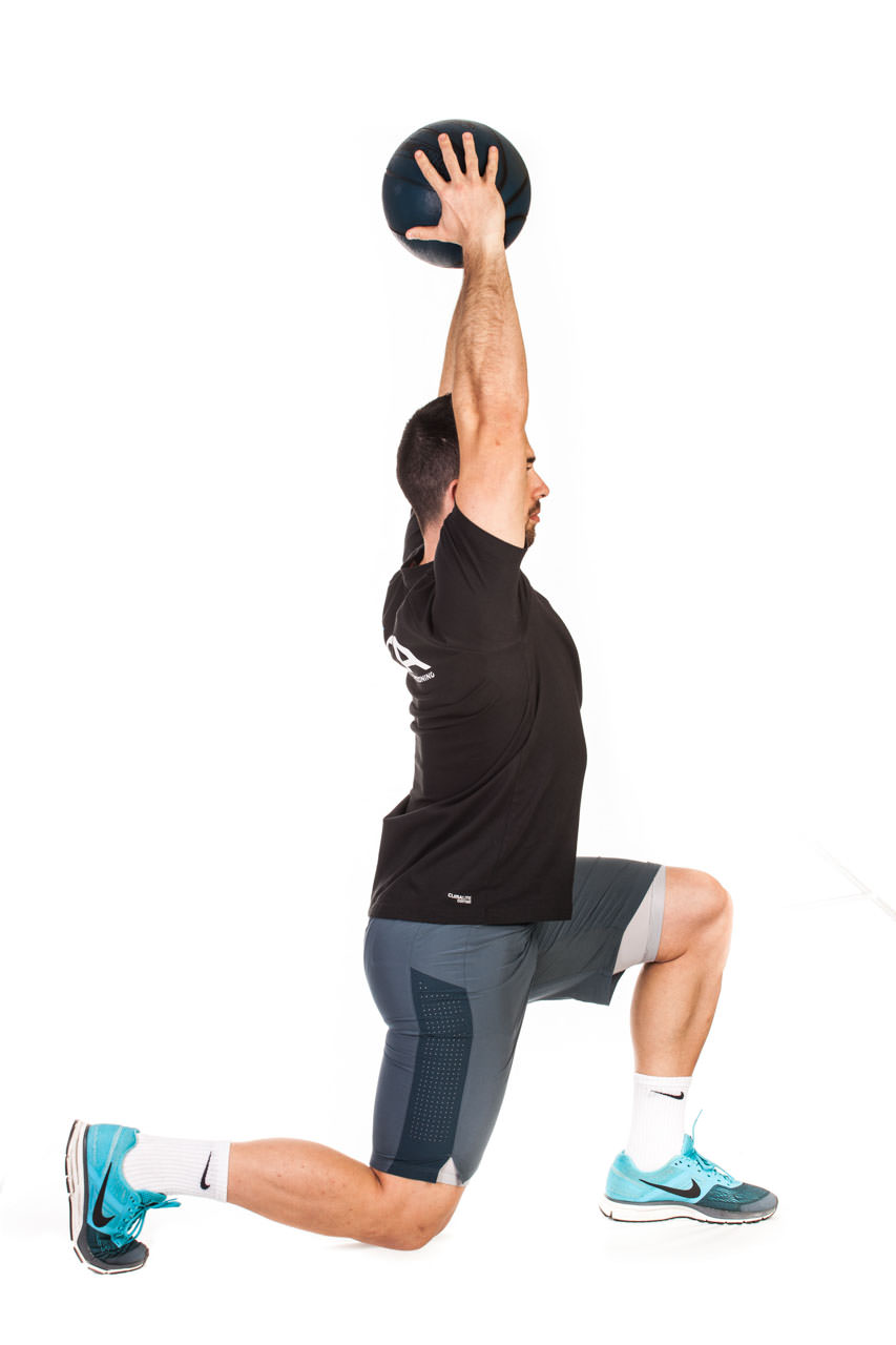 Medicine Ball Lunge to Overhead Press frame #2