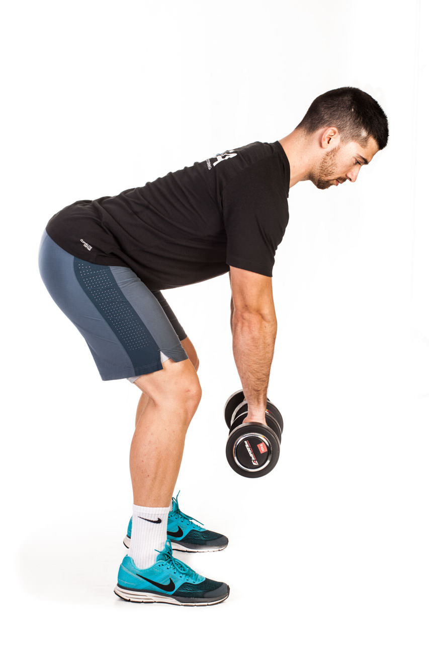 Bent Over Two-Dumbbell Row (Pronated Grip) frame #1