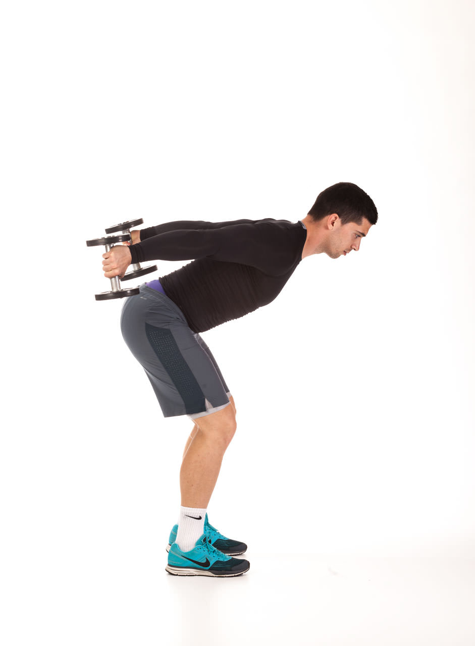 Standing Bent-Over Two-Arm Dumbbell Triceps Extension frame #2