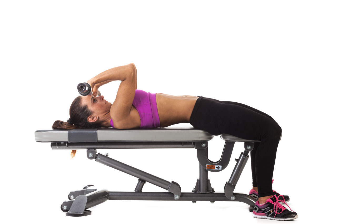 Lying E-Z Bar Triceps Extension frame #2