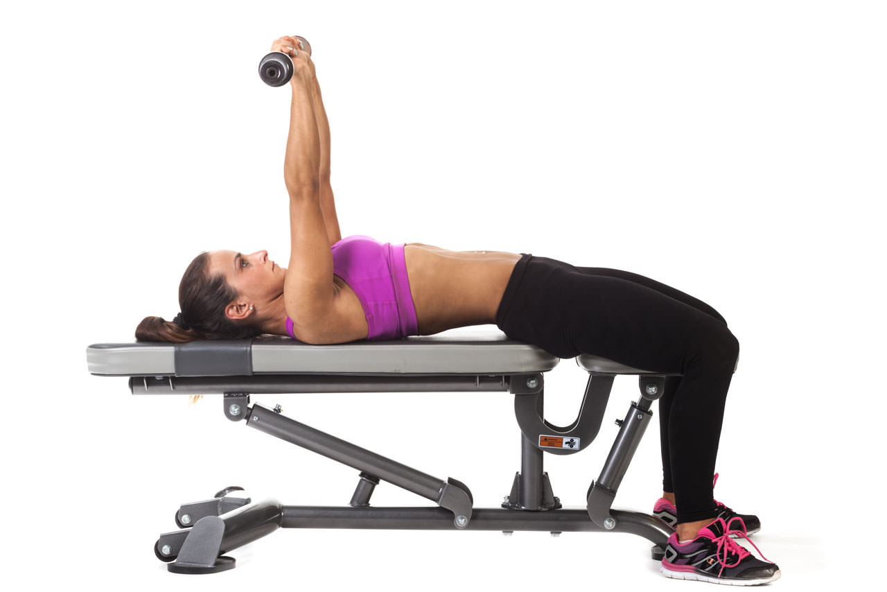 Lying E-Z Bar Triceps Extension frame #1