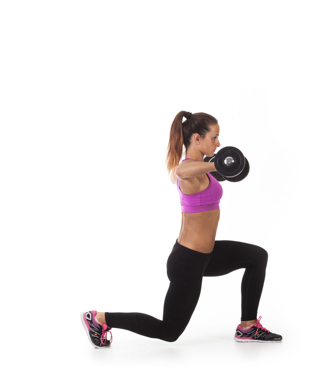 Dumbbell Lunge with Lateral Raise frame #5