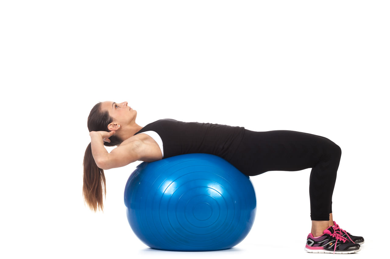 Exercise ball online crunch