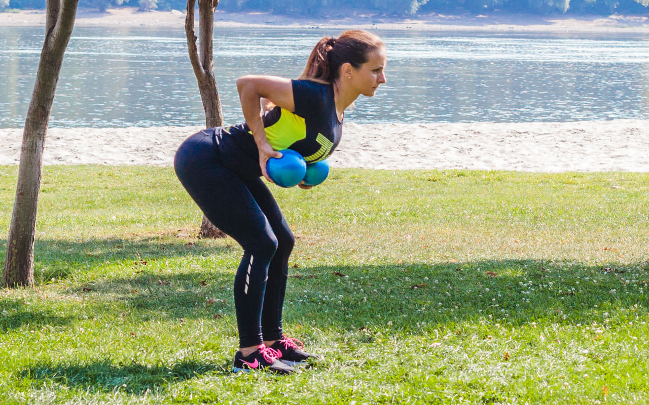 Bent Over Two-Medicine Ball Row frame #2