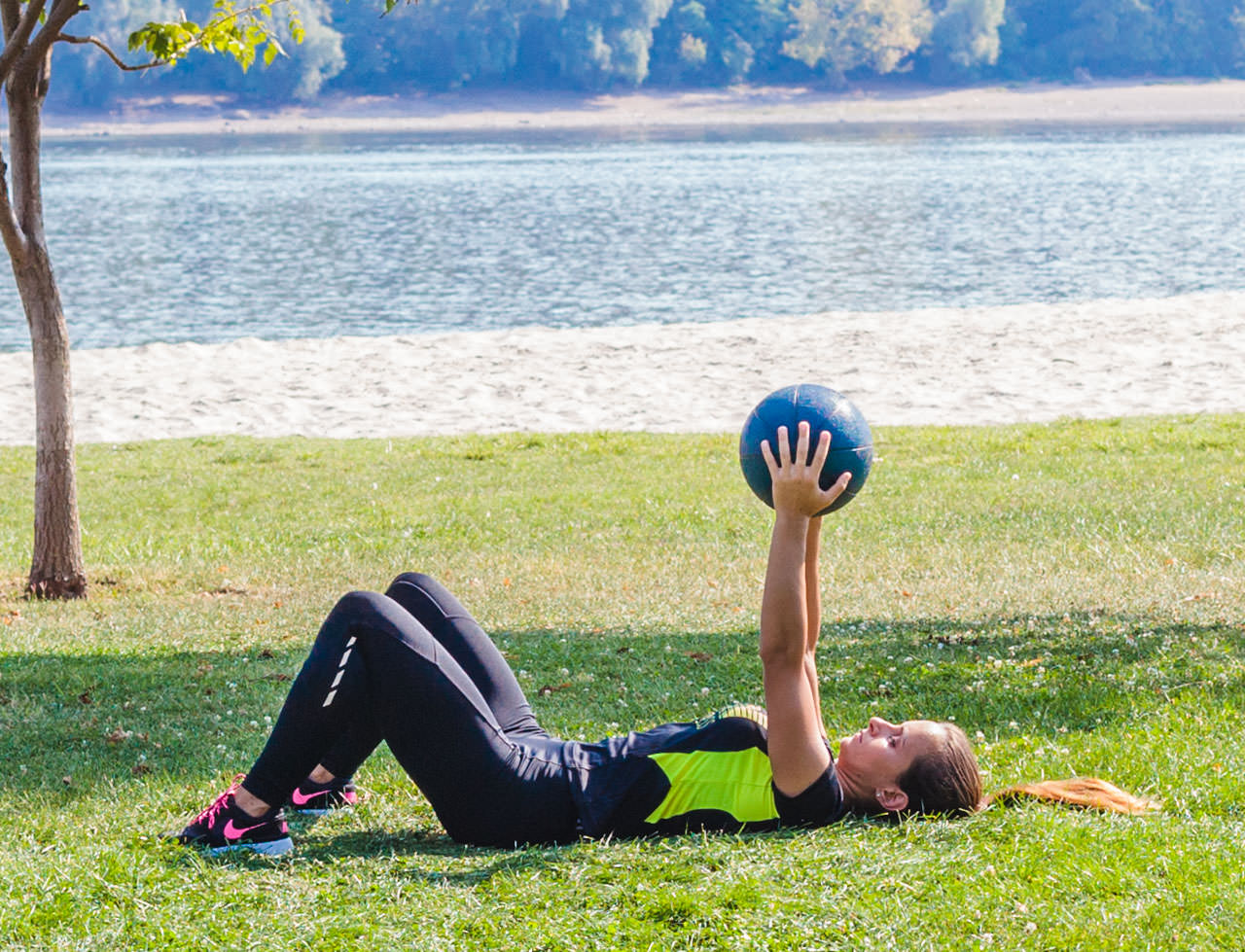 Medicine Ball Overhead Sit-Up frame #1