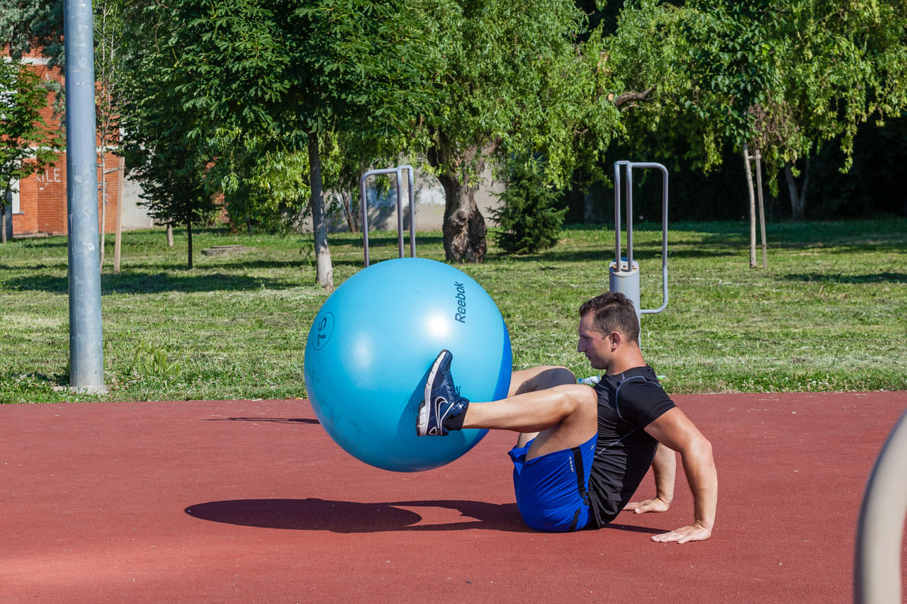 Swiss Ball Leg Pull-In frame #2