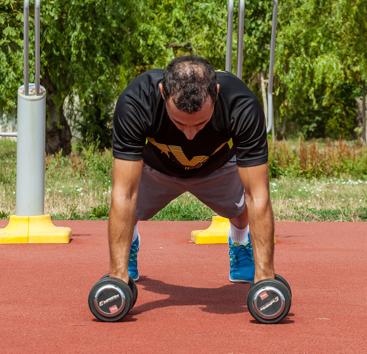 Dumbbell Push Up Renegade Row frame #1