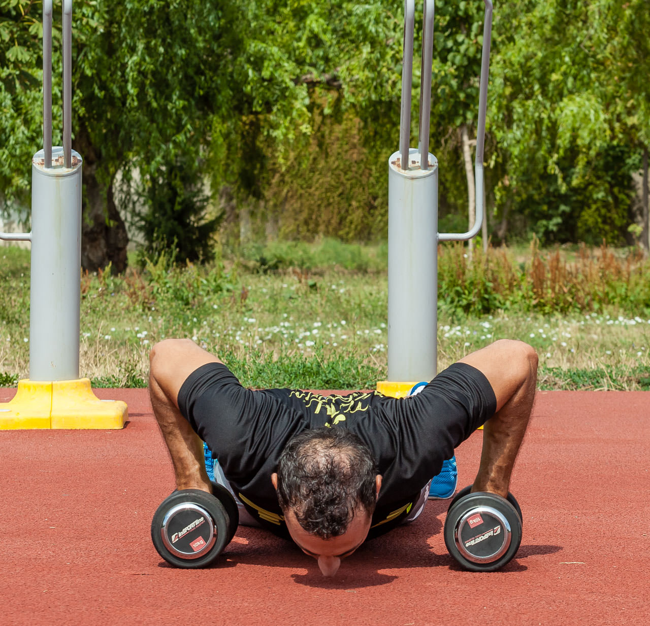 Dumbbell Push Up Renegade Row frame #2