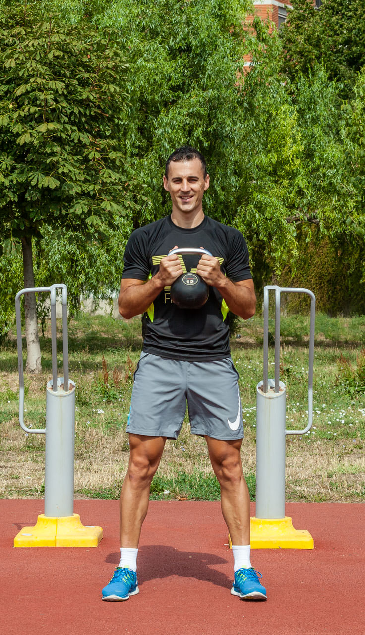 Kettlebell Goblet Squat Press frame #1