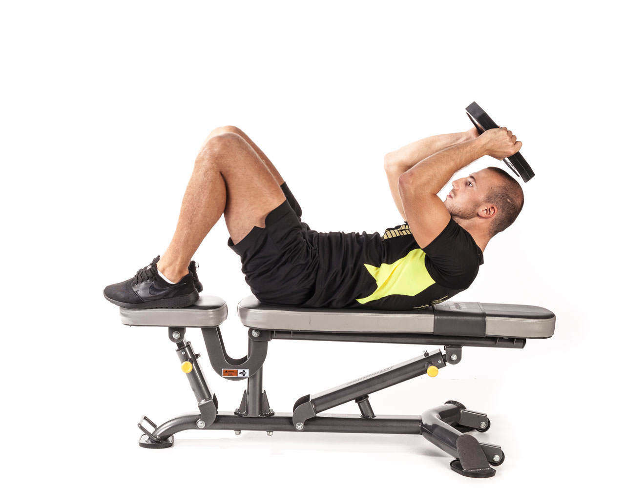 Bench Crunch Plate Overhead Total Workout Fitness