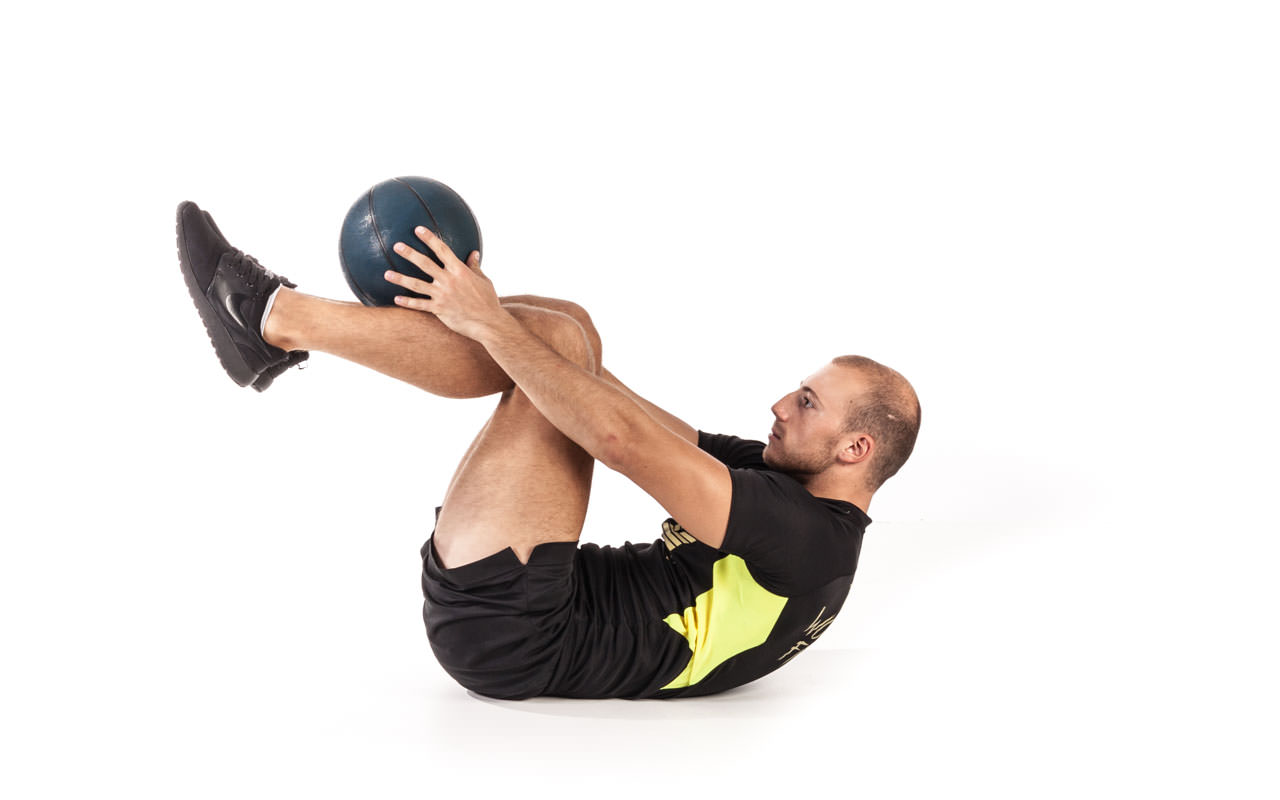 Medicine Ball on Legs Crunch frame #4