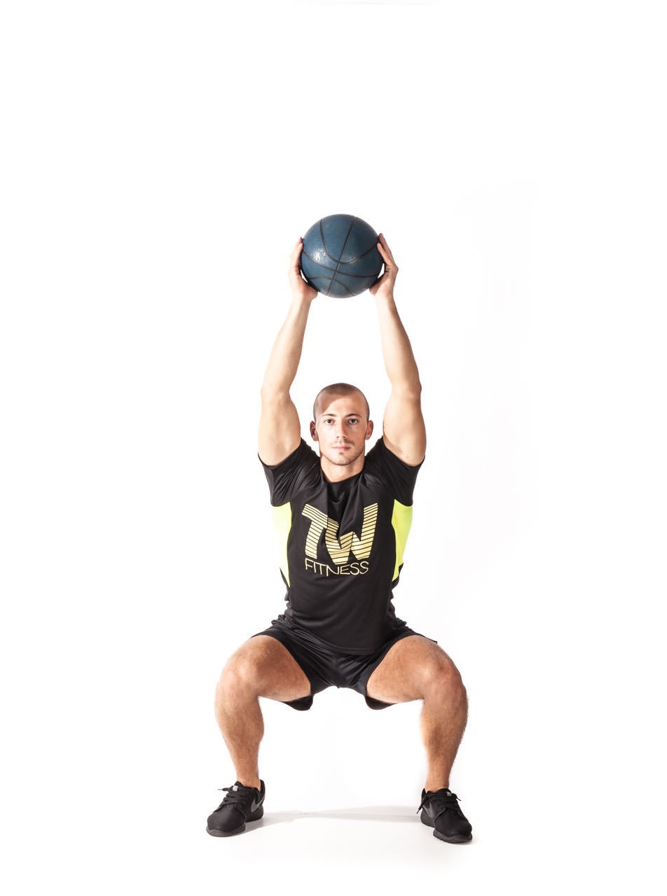 Medicine Ball Overhead Squat frame #2