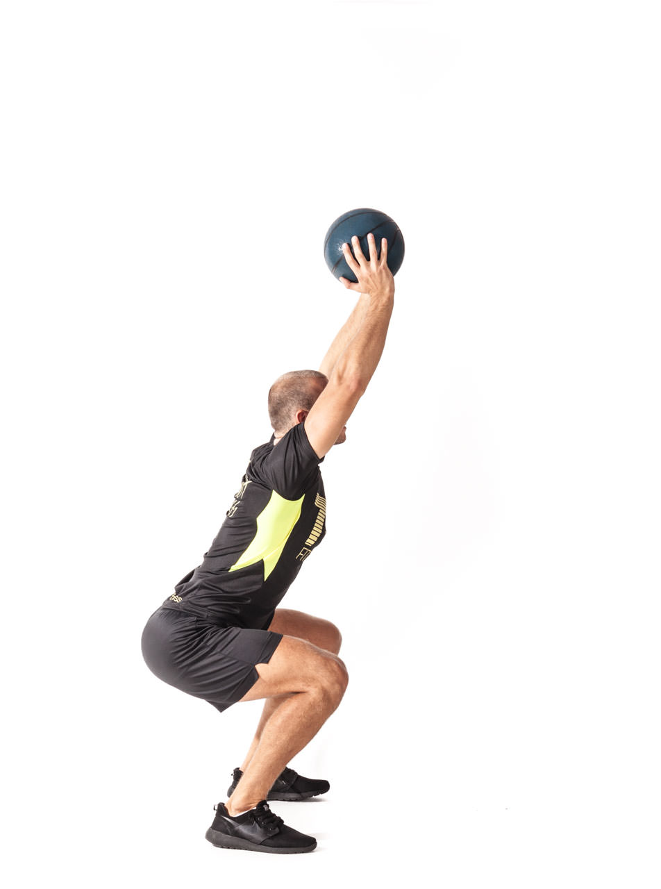 Medicine Ball Overhead Squat frame #5