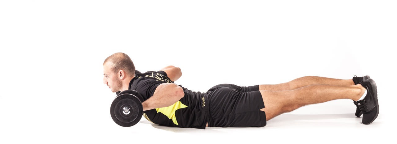 Laying Dumbbell Back Extension