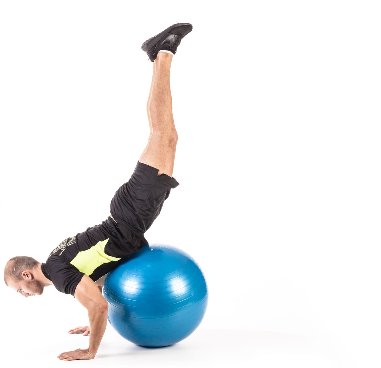 Swiss Ball Prone Leg Raise frame #2