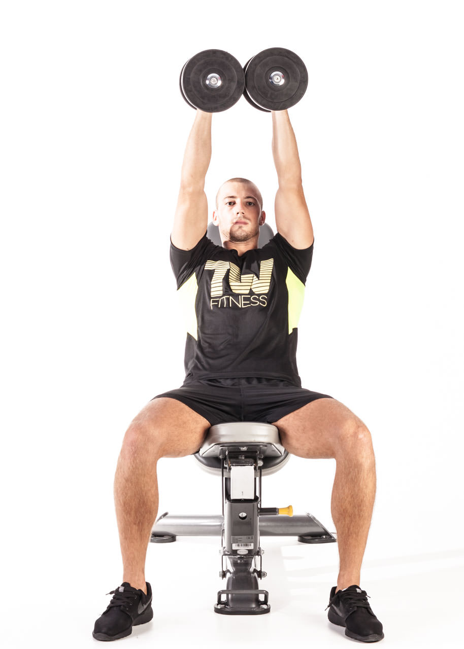 Seated Palms-In Dumbbell Press frame #2