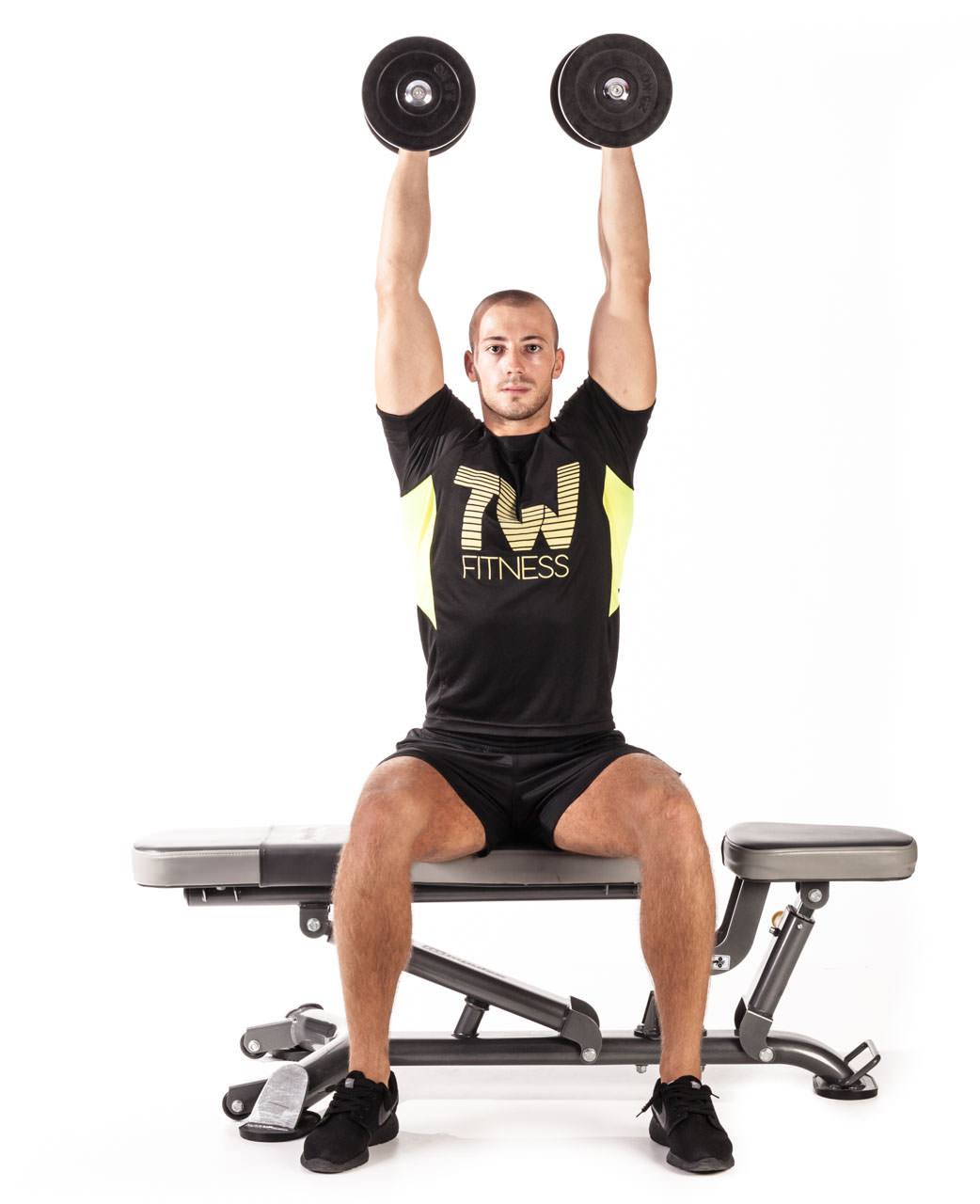 Seated Dumbbell Triceps Extension frame #1